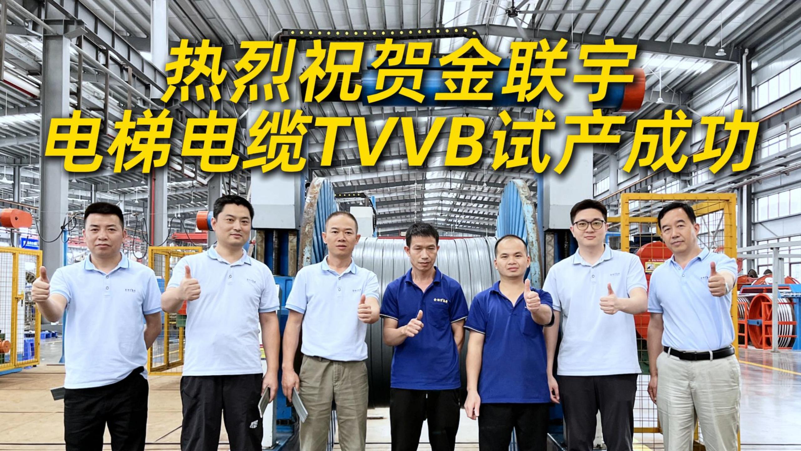 熱烈祝賀金聯(lián)宇電梯電纜TVVB試產(chǎn)成功！